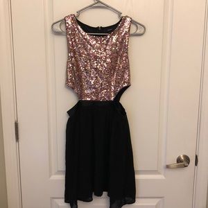Sequined party dress.